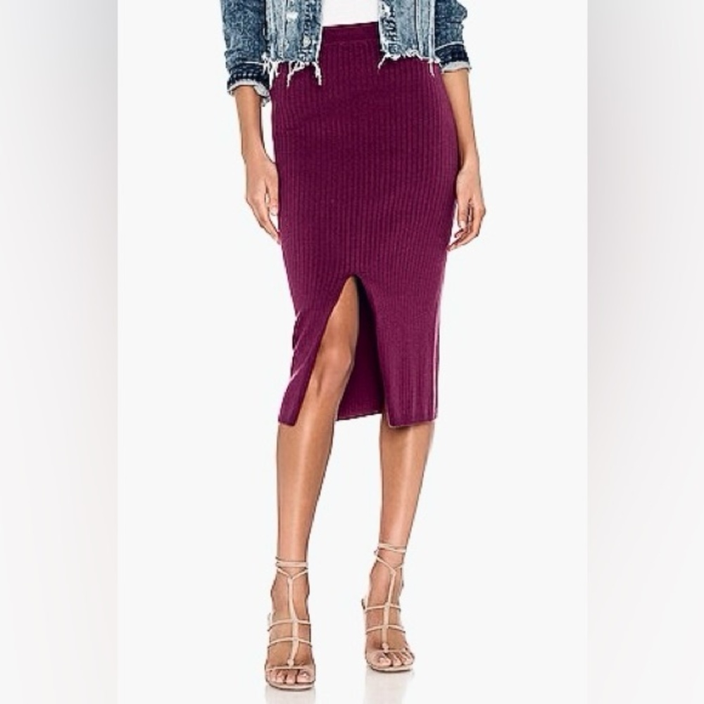 Free people Skyline midi skirt front slit